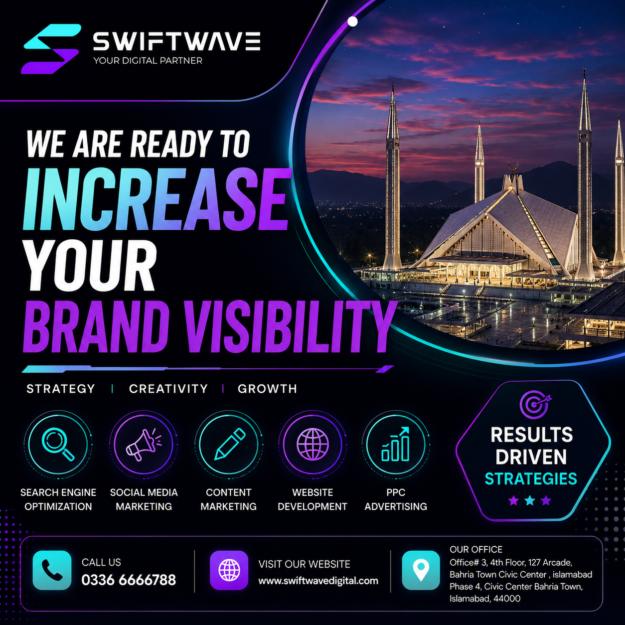 Digital marketing strategy with futuristic flair